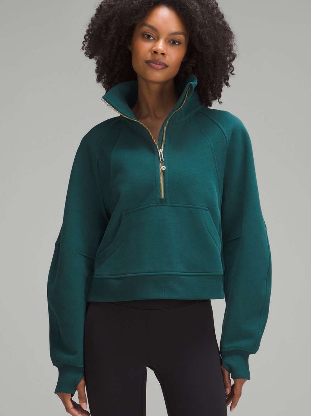 Lululemon Scuba oversized funnel neck half zip sweater - Storm Teal XS/S